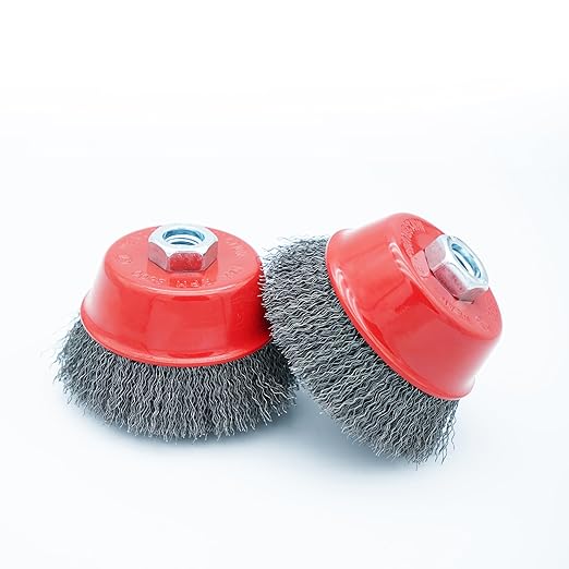 4 Inch Wire Cup Brush Set for Angle Grinder Ideal for Paint Stripping and Heavy Duty Conditioning, 5/8-11 Threaded Arbor (2)