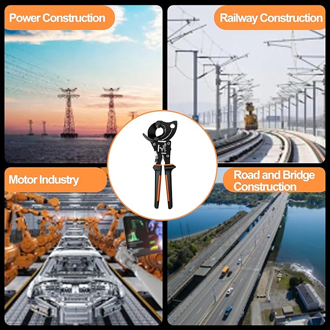 Nasop Compact Heavy Duty Ratcheting Cable Cutter for 300MCM copper 600MCM aluminum (240mm2)