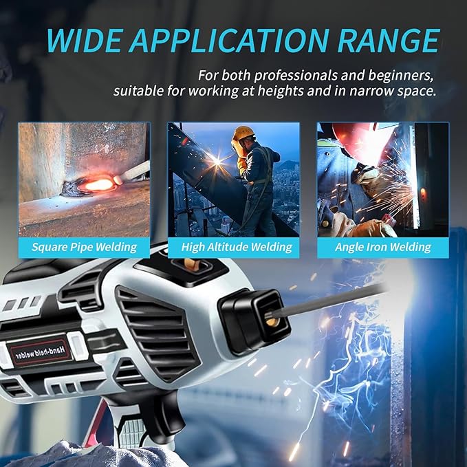 Portable Welding Machine Handheld Welder: IGBT Inverter Hand Held ARC Welder Gun with 6 Variable Current Adjustment - Welder Machine 110v Electric Welding Equipment for 3/32"-1/8" Wire Rods (Grey)