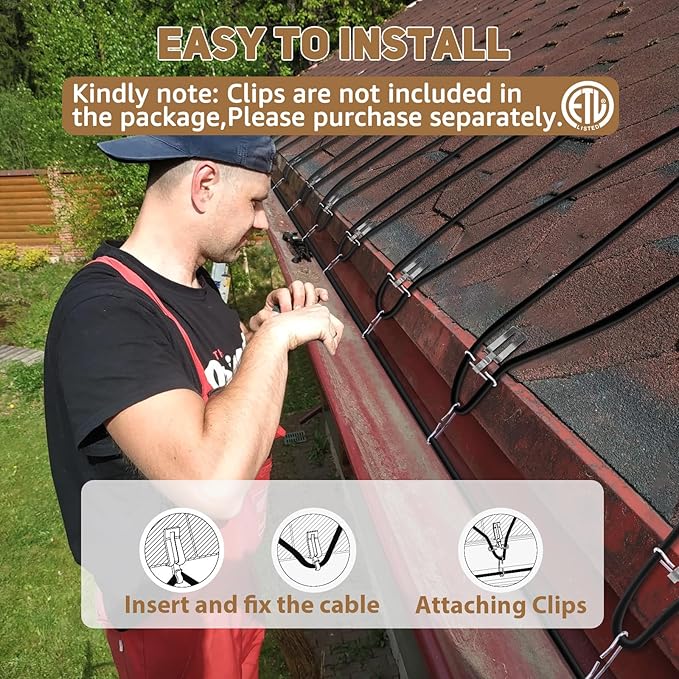 HEATIT JHSF1 Self Regulating Pre-Assembled Heating Cable 150-feet 120V Roof deicing and Pipe freeze Protection