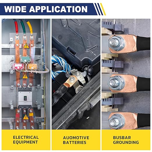haisstronica 10pcs 4/0 AWG - 3/8"(M10) Tinned Copper Battery Lugs
