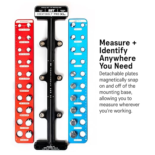 SST - Identibolt Pro XL - Precise Threadchecker and Wall Mount - Large Sized Nuts and Bolts - Imperial SAE and Metric Threads - 20 Nuts & Bolts Identifier - from 9/16" to 1" & 16mm to 24mm - USA