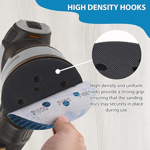 5 Inch Sander Replacement Pad 2 Pack, Competiable with Porter Cable 333 334 Random Orbit Sander, 5 Holes Hook and Loop Sanding Pad