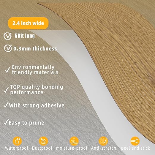 GSCIT Club Wood Grain Repair Tape, 2.4 inch X 50ft Self Adhesive Oak Grain Repair Patch for Tables, Chairs, Baseboards, Doors, Windows, Floors, Handicraft DIY.