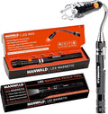 LED Magnetic Pickup Tools, Fathers Day Dad Gifts from Daughter Wife Son, Telescoping Magnetic Flashlights with Extendable Magnet Stick, Birthday Gifts for Men, Him, Dad, Boyfriends, Black