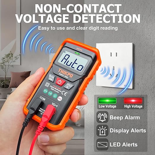 THIKPO TRMS Digital Multimeter 4000 Counts with NCV, Auto-Ranging Multimeter Measures AC/DC Voltage, Resistance, Capacitance, Continuity, Live Wire Detection, Backlight, Data Hold