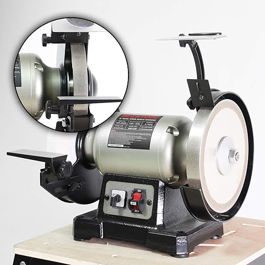 BUCKTOOL 180 Grit 8 Inch CBN Grinding Wheel, 1" Wide, 5/8" Arbor Cubic Boron Nitride Sharpening Wheel for Sharpening Wood-Turning Tools, Chisels, Hardcore and More