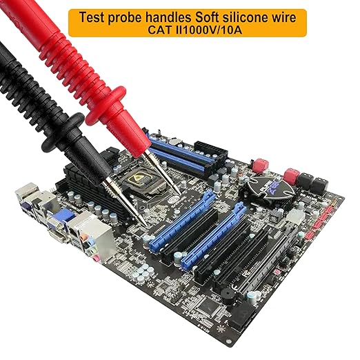 ZIBOO KIT-15 Test Lead Set,for with Fluke Ideal Simpson,Digital Multimeter,Clamp Meter with Threaded Alligator Clips, 4mm Banana Test Lead Probe Clip Suitable Substitute Klein Tools 69410