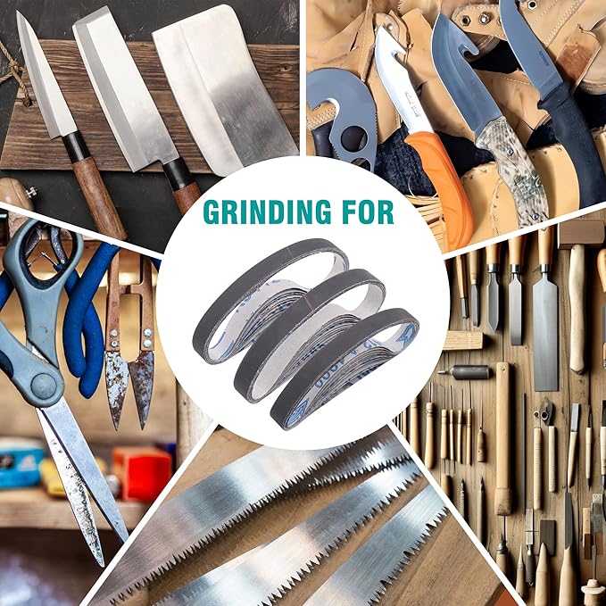 30 Pcs 1/2 x 12 Inch Replacement Sharpening Belt, 1000 Fine Grit Knife Sharpener Sanding Belt Kit for Official Work Sharp (WSKTS & WSKTS-KT/Mk.1 & Mk.2) Knife & Tool Sharpener