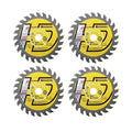 HIGHDRIL TCT Wood Blade 3" 75mm x Arbor 3/8" 10mm - 4pcs Angle Grinder Cutting Disc for Cutting Wood Plywood Chipboard Multilayer Panels