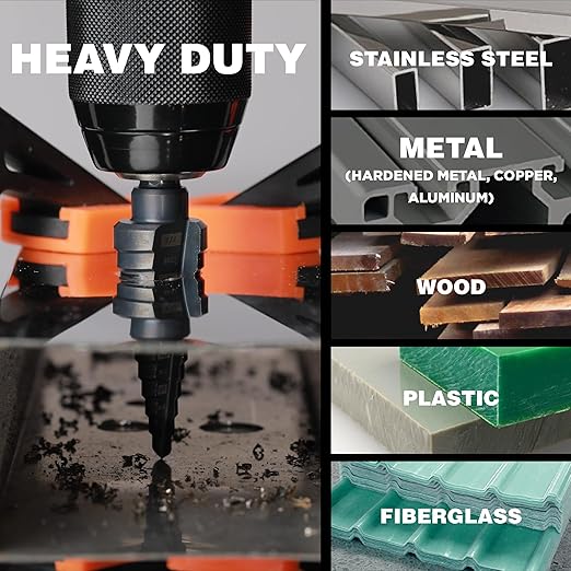 1/4 to 3/4 Inches M2 HSS Step Drill Bit,M2 High Speed Steel Unibit for Cutting Stainless Steel, Metal, Wood & Plastic (3/4")
