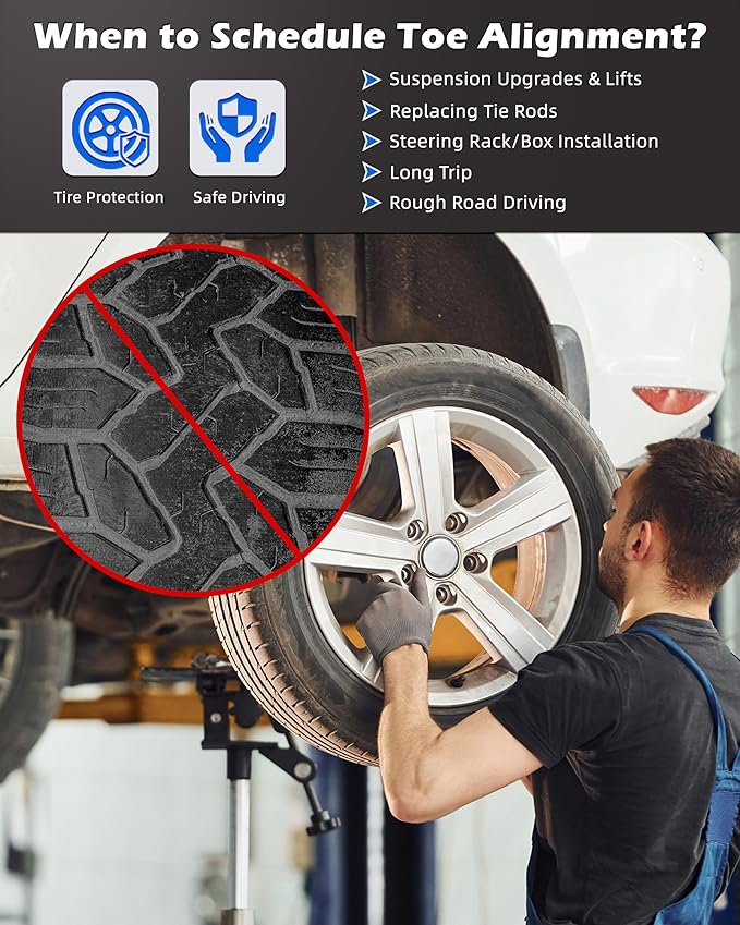 Wheel Alignment Tool Kit 2Pcs, Heavy Duty Toe Alignment Tool Plates with Tape Measures, Car Front End Alignment Tool Companion for Camber Alignment, Fast Accurate DIY Toe Alignment, No assembly, Black