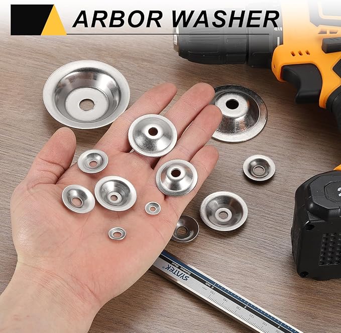 MECCANIXITY 4 Pcs M14 Arbor Washer, 2x80mm 304 Stainless Steel Bench Grinder Arbor Washer for Bench Grinder Polisher Wire Wheel Buffing, Silver