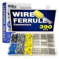 New Age America® 390pcs Wire Ferrules Kit | AWG 16-2 | Copper & Nylon | Uninsulated & Insulated Cord Pin End Terminal | Wire Ends Terminal Kit | AWG 16, 14, 12, 10, 8, 6, 4, 2 | Crimp Connectors
