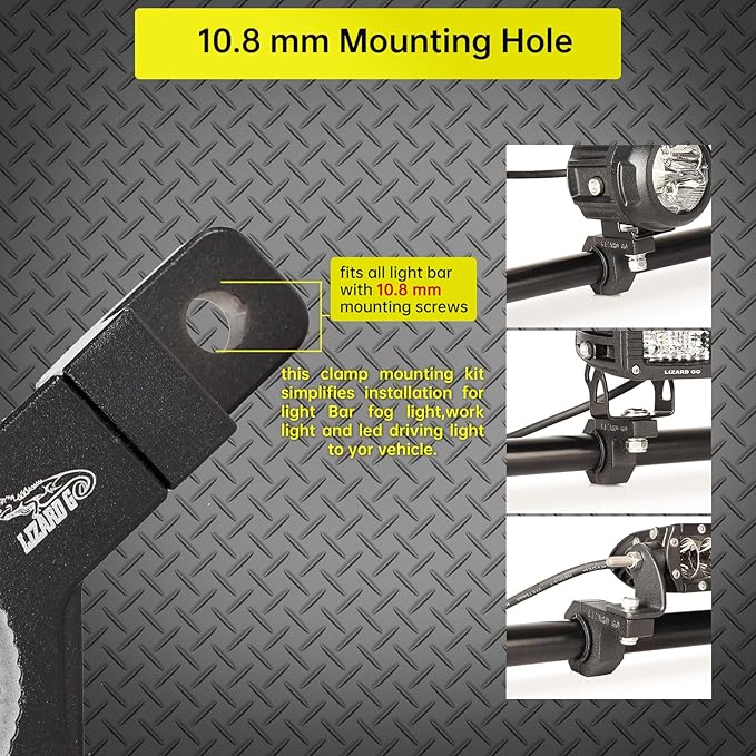 Tube Clamp Univesal 360 Degree Mount Horizontal Bar Clamp 1.625 inch,1.75 inch,1.875 inch,2.0 inch,Roll Bar Clamp for LED Light Bar,Cube Lights,ATVs Whips (4Pack)