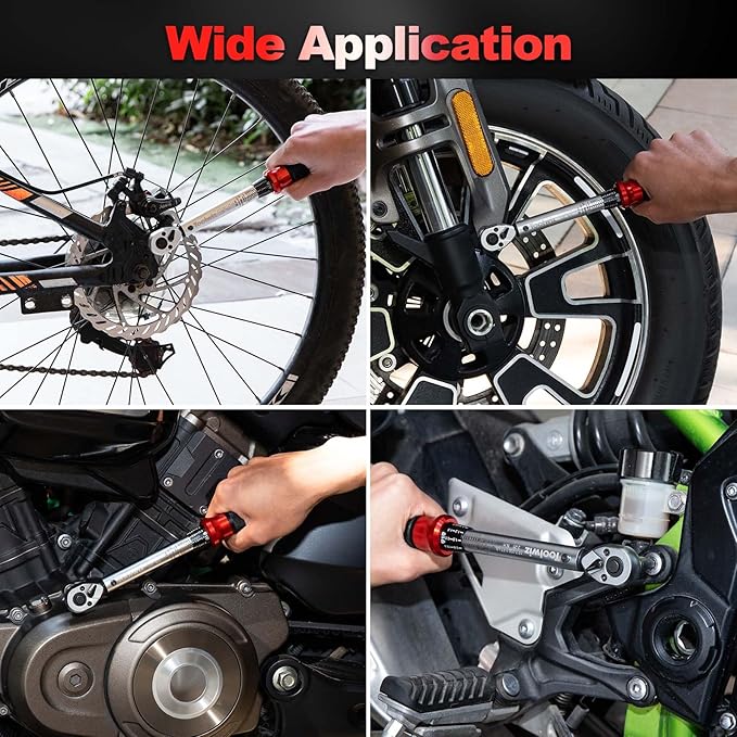 Toolwiz Bike Torque Wrench Set 1/4-Inch Drive 2-26 Nm 17.7-230.1 In-Lb 15 Pieces Torque Wrenches Tool Kit 72 Tooth Dual-Direction Click Type for Bicycle, MTB, Car Repair, Home Maintance