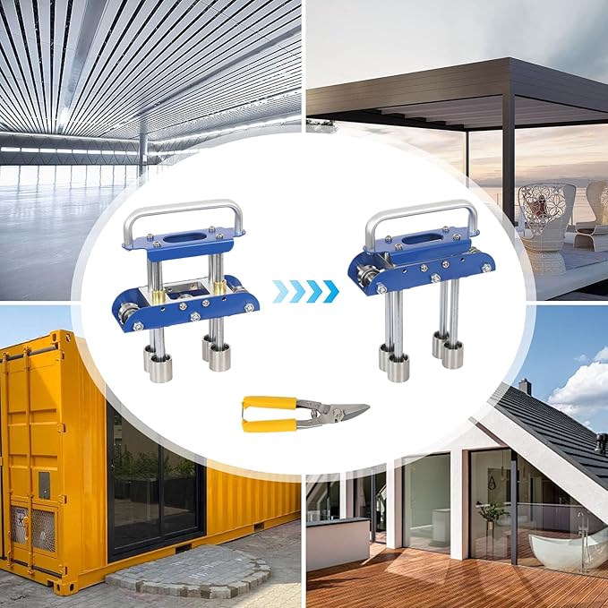 Roller Bender, 0-90°Bending Angle Metal Bending Tool, Steel Aluminum Copper Plate Metal Roller Bending Tool for Various Metal Roofing (Blue)
