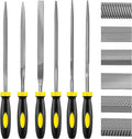 6 Piece Metal Needle File Set - 4-inch,Carbon Steel Files for Metal, Wood & Jewelry | Includes Flat, Warding, Square, Triangular, Round, and Half-Round Files