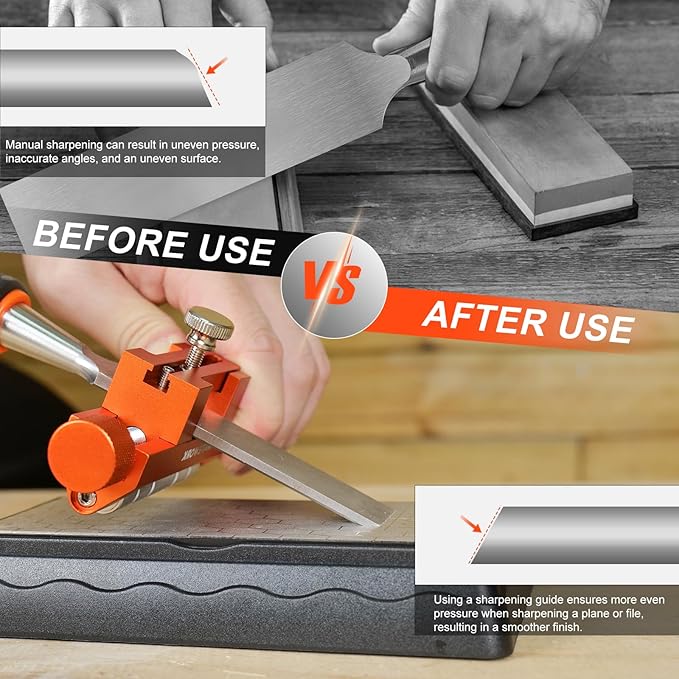 Chisel Sharpening Kit with Sharpening Stone, Woodworking Tools, Chisel Sharpener Set for Chisel Sharpening and Plane Restoration
