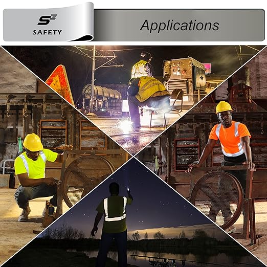 sesafety Hi Visibility Shirts for Men, Safety Shirts with Reflective Strips Class 2, Hi Vis Construction Work Shirt with Pocket Yellow XL