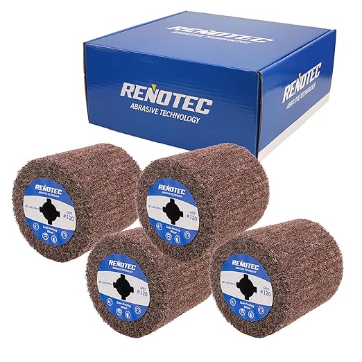 4" Non-Woven Wheel, Pack of 4, 100x100mm, Medium Grit 120, A/O, for Polishing Burnishing Machine