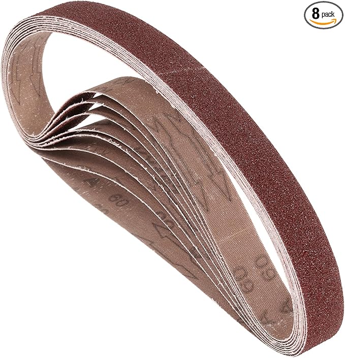 8 Pcs Sanding Belts 1 x 30 Inch 60 Grit Aluminum Oxide Abrasive Sandpaper for Belt Sander Metal Grinding Wood Working Weld Rust Removal