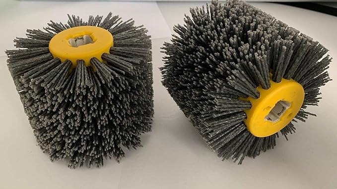 Abrasive Nylon Drawing Wheel Drum Burnishing Brush for Wooden Polishing 1 Pack (60 Grit Black)