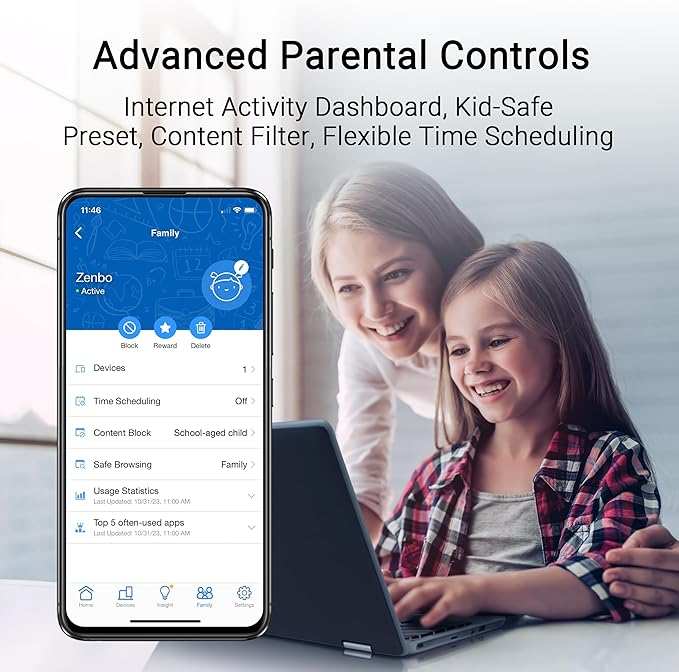 ASUS RT-BE82U Dual-Band WiFi 7 (802.11be) Smart AiMesh Extendable Router, 6500 Mbps, Five 2.5GbE Ports, 4096-QAM, Up to 3 SSIDs for IoT Devices, Parental Controls & VPNs, Advanced Network Security