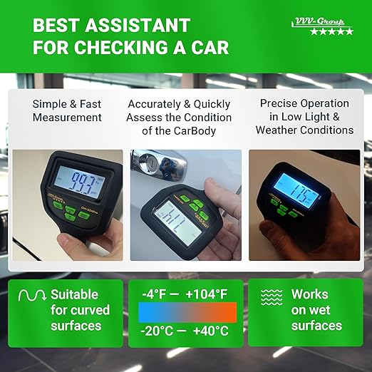 Paint Thickness Gauge CM-224Pro 2026 | Coating Thickness Meter Fe/Al/Zn | Auto Paint Depth Gauge Car Tester with High-Precision Probe, Multi-Unit Display & Auto Calibration