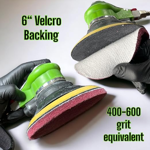 LiME LiNE 6" Scuffing Pads, Hook & Loop for Orbital Dual Action Sanders (Red 8 Pack)