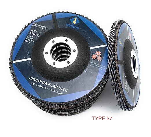 SIGNI 4" x 5/8" Premium Zirconia Flap Discs T27 10-Pack (4.5 inch T27 40#)