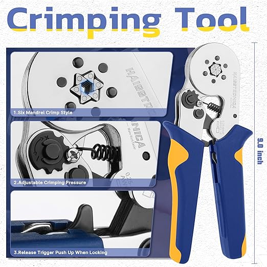 haisstronica Ferrule Crimping Tool Kit Wire Ferrules Crimper with 1200PCS Ferrule AWG 23-10 Wire End Ferrule Terminals