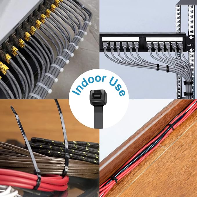 Zip Ties 12 inch, Black Zip Ties 1000 pack, 40lb, Cable Ties, Self-locking Wire ties for indoor and outdoor use, by Tantti