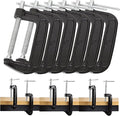 6 PCS Heavy Duty Steel C-Clamps - 4 Inch, Malleable Iron, Black, Set of 6 for Woodworking, Welding, Building