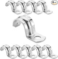OHLECTRIC Heavy Duty Pipe Strap (10 Pack - 2 Inch) Zinc-Plated Steel EMT Conduit Clamps - 1 Hole Reinforced Rib Design - Snap-On Installation - Metal Pipe Strap for EMT Conduits