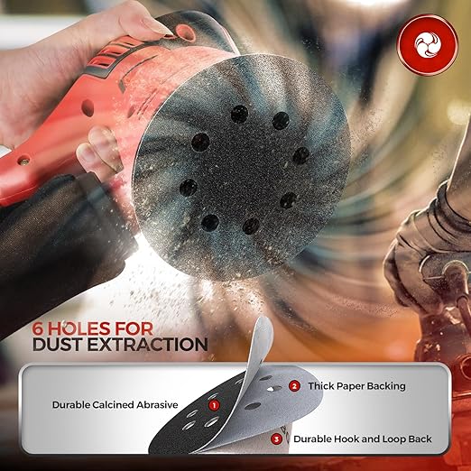 50PCS 5 inch Silicon Carbide Sanding Discs 3000 Grit, Wet Dry Orbital 5 Sander Hook and Loop Sandpaper Disc Ultra Fine Grit, Best for Metal,Automotive Precision Polishing