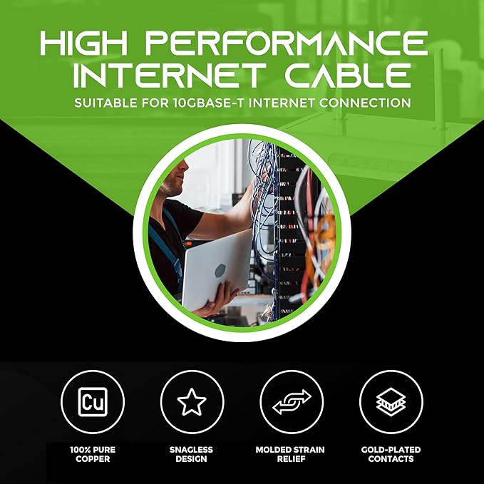 GearIT 100-Pack, Cat5e Ethernet Patch Cable 3 Feet - Snagless RJ45 Computer LAN Network Cord, Blue - Compatible with 48 Port Switch POE Rackmount 48port Gigabit