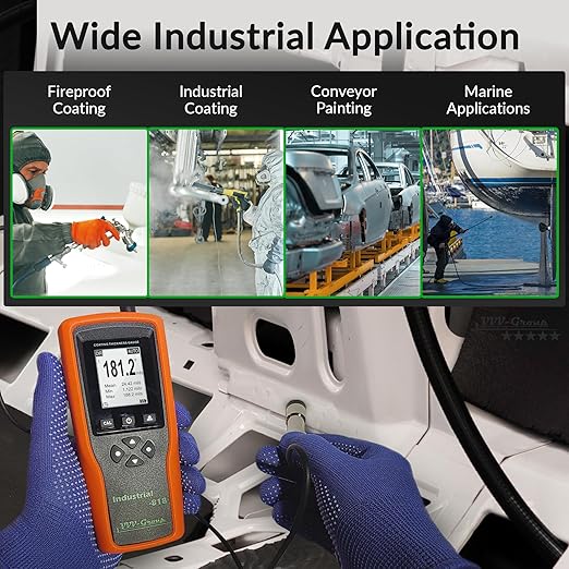 Digital Professional Coating Thickness Gauge Industrial-818 Paint Meter for Fe/NFe with Measuring Range: 0-197 mils | Resolution 0,001 mils | PC Connection