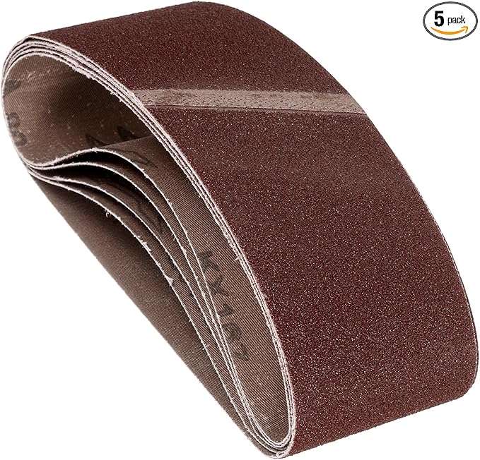 5 Pcs Sanding Belts 3 x 21 Inch 80 Grit Aluminum Oxide Abrasive Sandpaper for Belt Sander Metal Grinding Wood Working Weld Rust Removal
