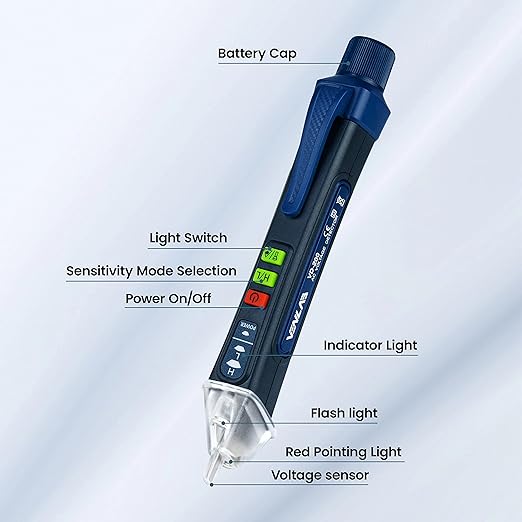 Voltage Tester, Non Contact Voltage Detector, Circuit Tester Dual Range Voltage Sniffer 12V-1000V/48V-1000V, Live Wire Tester with Alarm and Flashlight, Electrical Tester with LCD Display