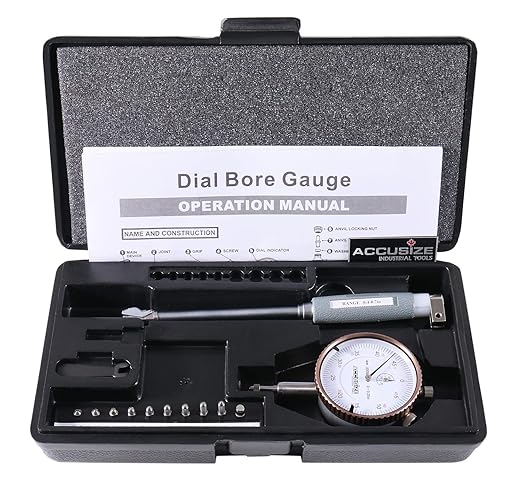 Accusize Industrial Tools 0.4-0.7'' by 0.0005'' Dial Bore Gage, Stem Length 4'', Ee20-5007
