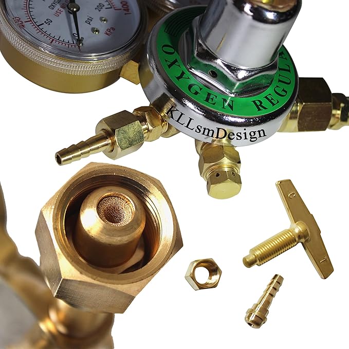 Heavy Duty Oxygen Regulator, Large Tank Gauge Cutting Torch Regulator, Outlet 0-200PSI Inlet 0-4000PSI CGA 540