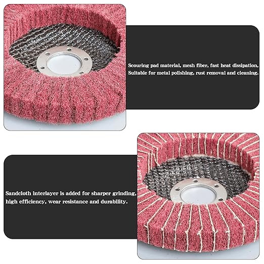 5Pcs 4.5" x 7/8" Nylon Fiber Flap Disc Polishing Grinding Wheel,Scouring pad Buffing Wheel for Angle Grinder, Polishing Tools (Grit 320)