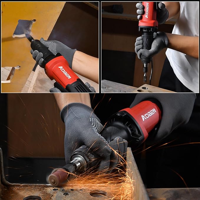 AOBEN Electric Die Grinder 1/4" Collet, 28000 RPM Power Straight Grinder Tool, Heavy Duty Metal Grinding, Polishing, Deburring & Welding Repair, Ergonomic Grip