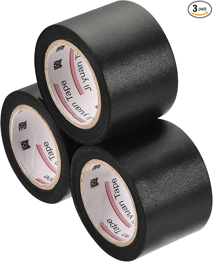 MECCANIXITY Pipe Wrap Tapes Non-Adhesive 4cmx12m Protective Waterproof Tube Protector for Air Conditioner HVAC Pipes, PVC Black Pack of 3