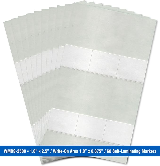 Premium Wire Marker Book for Cable Management, Vinyl-Coated, High-Tack Adhesive, Electric Panel Wire Label Stickers - 10 Pages, 1 Book, Blank Self-Laminating Write on Labels (Pack of 5)