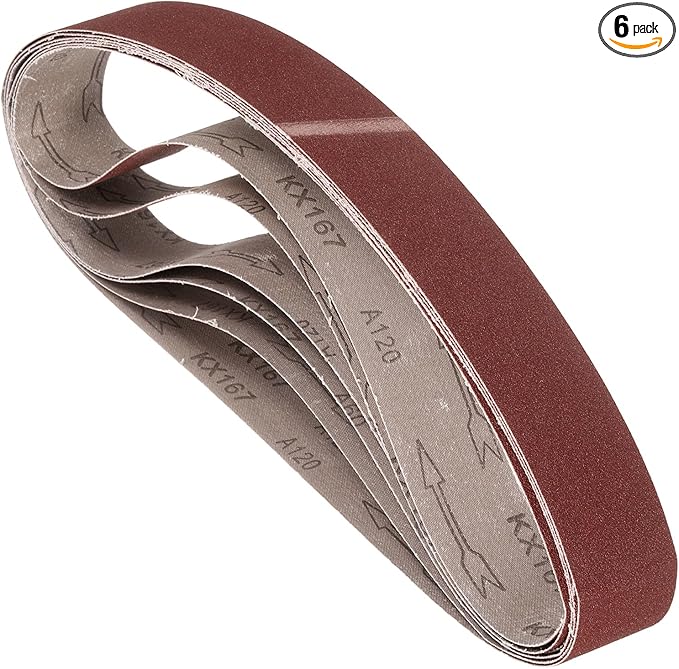 6 Pcs Sanding Belts 2 x 42 Inch 120 Grit Aluminum Oxide Abrasive Sandpaper for Belt Sander Metal Grinding Wood Working Weld Rust Removal