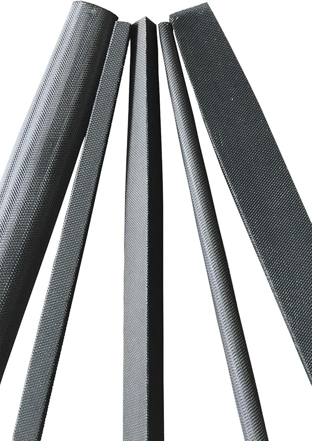 Metal File Set, 5-Piece, 8-inch,High Carbon Steel File,Work for Metal, Wood,Plastic