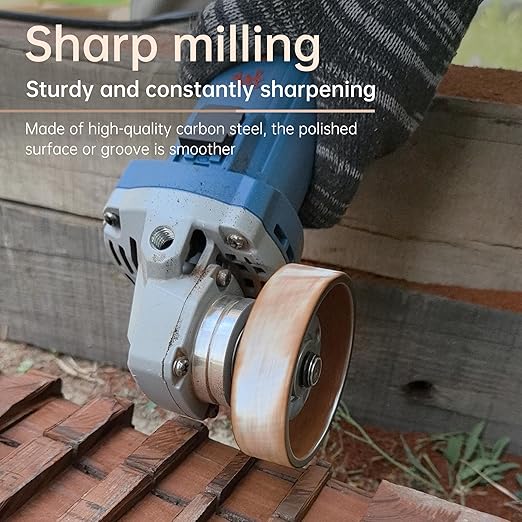 Angle Grinder Wood Carving Disc Set Milling Cutter Grinding disc, 4 and 1/2 Attachments with 5/8 inch Arbor, Cutting Wheel Can be Used for Wood, OPP, Soft Metal (Primary Color 75mm/22mm)
