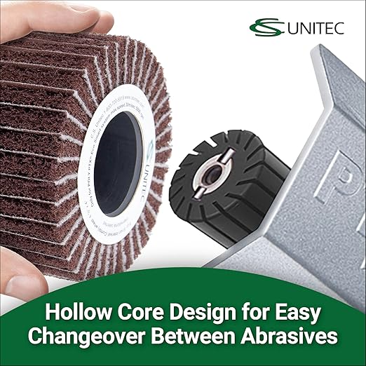 CS Unitec | PTX Interleaf Combi Wheel | 60 Grit Metal & Wood Buffer Polisher Machine Attachment for Grinder Tool | 4" Diameter x 4-1/8" Wide